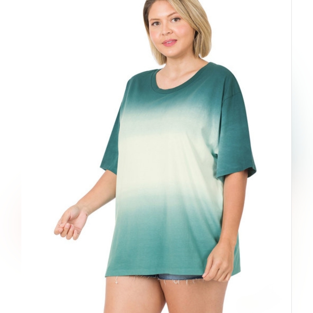 Plus Size Ombre Top (Teal)